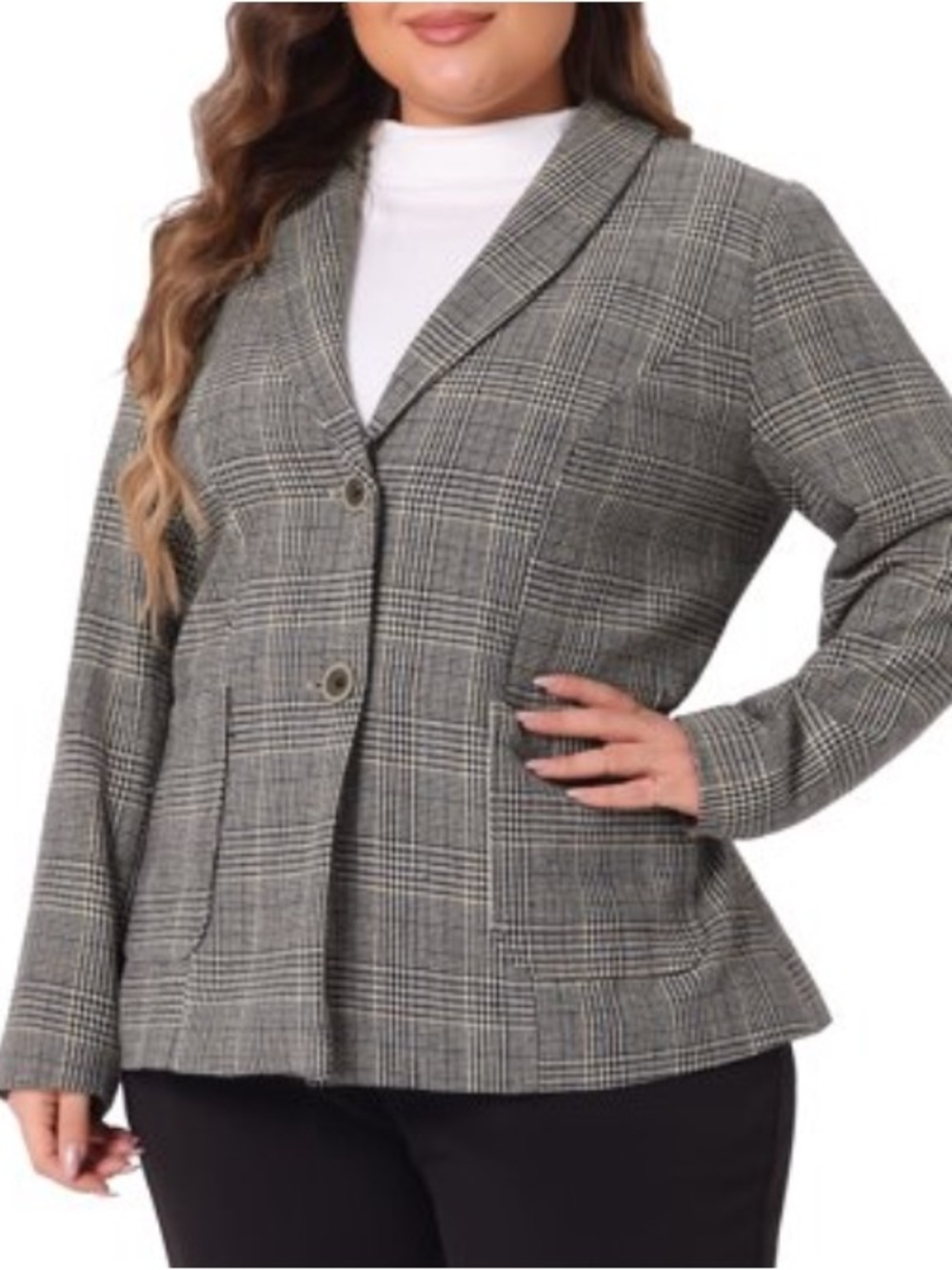 Women’s Gray Plaid Blazer - 3X NWT